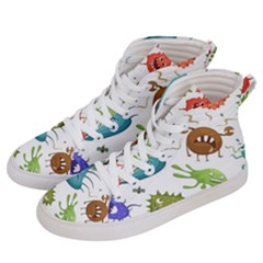 Dangerous Streptococcus Lactobacillus Staphylococcus Others Microbes Cartoon Style Vector Seamless P Women s Hi-top Skate Sneakers by Ravend