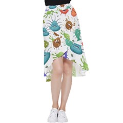 Dangerous Streptococcus Lactobacillus Staphylococcus Others Microbes Cartoon Style Vector Seamless P Frill Hi Low Chiffon Skirt by Ravend