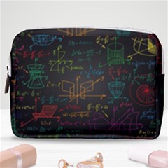 Mathematical Colorful Formulas Drawn By Hand Black Chalkboard Make Up Pouch (medium) by Ravend