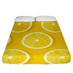 Lemon Fruits Slice Seamless Pattern Fitted Sheet (queen Size) by Ravend