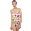 Tropical Fruits Berries Seamless Pattern Classic One Shoulder Swimsuit View1