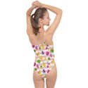 Tropical Fruits Berries Seamless Pattern Classic One Shoulder Swimsuit View2