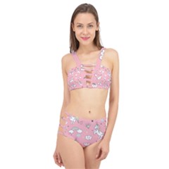 Cute Unicorn Seamless Pattern Cage Up Bikini Set by Apen