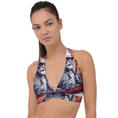 Ai Generator T Hirt Design Halter Plunge Bikini Top by Shahriya