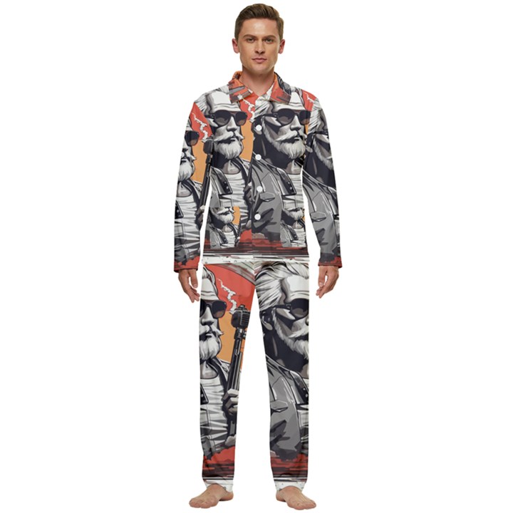 ai generator t hirt design Men s Long Sleeve Velvet Pocket Pajamas Set