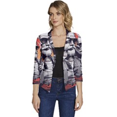 Ai Generator T Hirt Design Women s Casual 3/4 Sleeve Spring Jacket by Shahriya