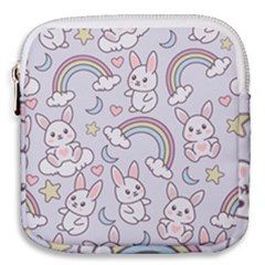 Seamless Pattern With Cute Rabbit Character Mini Square Pouch by Apen