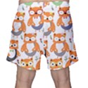 Cute Colorful Owl Cartoon Seamless Pattern Men s Shorts View2