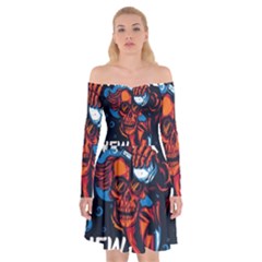 Make Devil Discovery  Off Shoulder Skater Dress by Saikumar