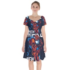 Make Devil Discovery  Short Sleeve Bardot Dress by Saikumar