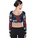 Make devil discovery  Velvet Long Sleeve Crop Top View2