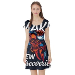 Make Devil Discovery  Short Sleeve Skater Dress by Saikumar