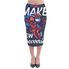 Make Devil Discovery  Velvet Midi Pencil Skirt by Saikumar