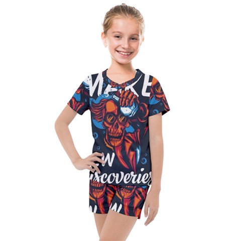 Make Devil Discovery  Kids  Mesh T-shirt And Shorts Set by Saikumar