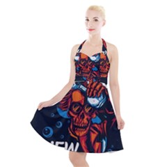 Dont Fear Halter Party Swing Dress  by Saikumar