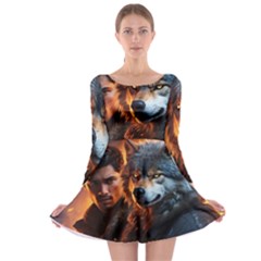 Be Dare For Everything Long Sleeve Skater Dress by Saikumar