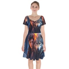 Be Fearless Short Sleeve Bardot Dress by Saikumar