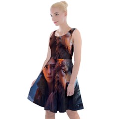 Be Fearless Knee Length Skater Dress by Saikumar