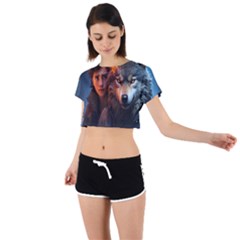 Be Fearless Tie Back Short Sleeve Crop T-shirt by Saikumar