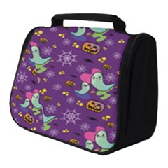 Pumpkin Ghost Skeleton Pattern Full Print Travel Pouch (small) by Jatiart