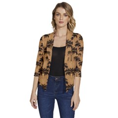 Peacock Feathers Women s Draped Front 3/4 Sleeve Shawl Collar Jacket by Jatiart