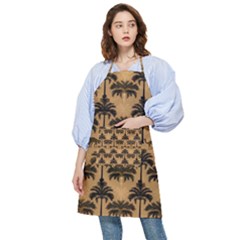 Camel Palm Tree Patern Pocket Apron by Jatiart