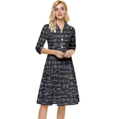 Math Equations Formulas Pattern Classy Knee Length Dress by Ravend