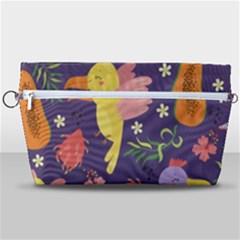 Exotic Seamless Pattern With Parrots Fruits Handbag Organizer by Ravend