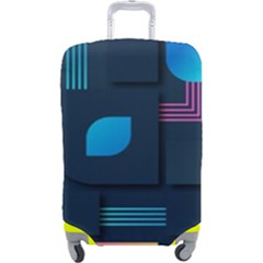 Gradient Geometric Shapes Dark Background Luggage Cover (large) by Ravend