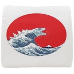 The Great Wave Of Kaiju Seat Cushion by Cendanart