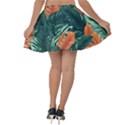 Green Tropical Leaves Velvet Skater Skirt View2