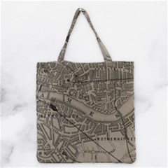 Vintage London Map Grocery Tote Bag by Cendanart