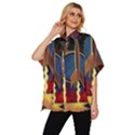 Rocket Painting Women s Batwing Button Up Shirt View2