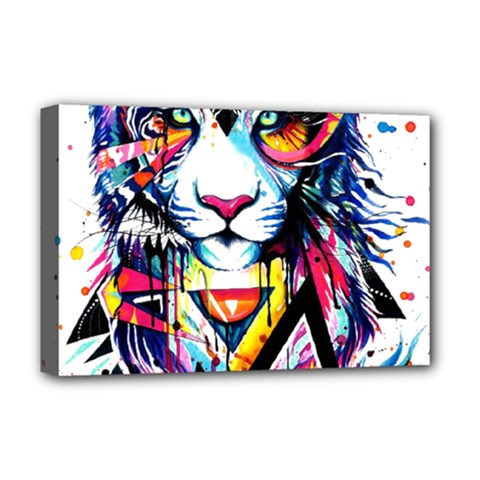 Lion  Deluxe Canvas 18  X 12  (stretched) by saad11