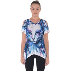 Cat Cut Out Side Drop T-shirt by saad11