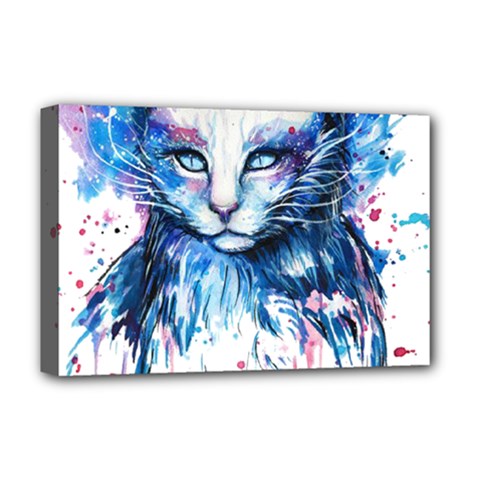 Cat Deluxe Canvas 18  X 12  (stretched) by saad11