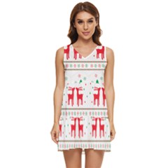 Christmas Tiered Sleeveless Mini Dress by saad11