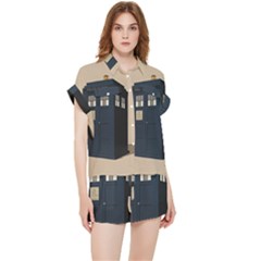 Tardis Doctor Who Minimal Minimalism Chiffon Lounge Set by Cendanart