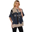 Tardis Doctor Who Minimal Minimalism Women s Batwing Button Up Shirt View3