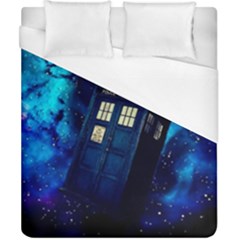 Tardis Doctor Who Space Galaxy Duvet Cover (california King Size) by Cendanart