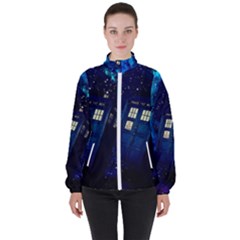 Tardis Doctor Who Space Galaxy Women s High Neck Windbreaker by Cendanart