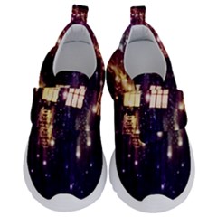 Tardis Regeneration Art Doctor Who Paint Purple Sci Fi Space Star Time Machine Kids  Velcro No Lace Shoes by Cendanart