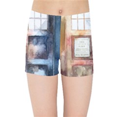 Tardis Doctor Who Kids  Sports Shorts by Cendanart