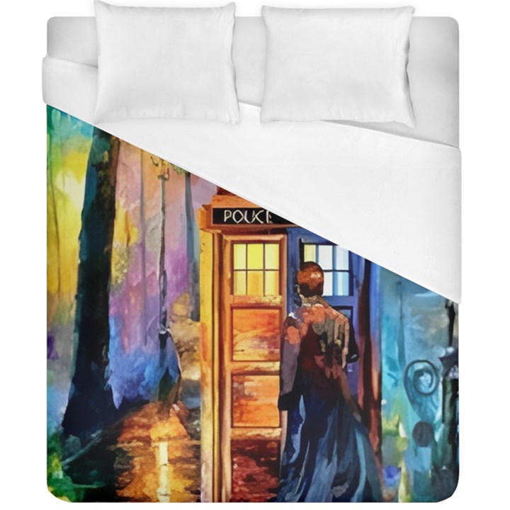 Tardis Doctor Who Paint Painting Duvet Cover (California King Size)