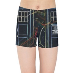 Tardis Doctor Who Magic Travel Macine Fantasy Kids  Sports Shorts by Cendanart