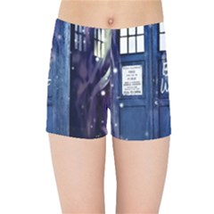 Bad Wolf Tardis Doctor Who Kids  Sports Shorts by Cendanart