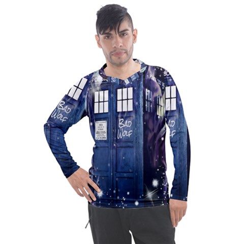 Bad Wolf Tardis Doctor Who Men s Pique Long Sleeve T-shirt by Cendanart