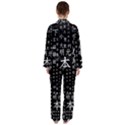 Japanese Basic Kanji Anime Dark Minimal Words Women s Long Sleeve Satin Pajamas Set	 View2