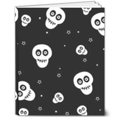 Skull Pattern 8  X 10  Softcover Notebook by Ket1n9