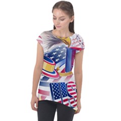 United States Of America Usa  Images Independence Day Cap Sleeve High Low Top by Ket1n9